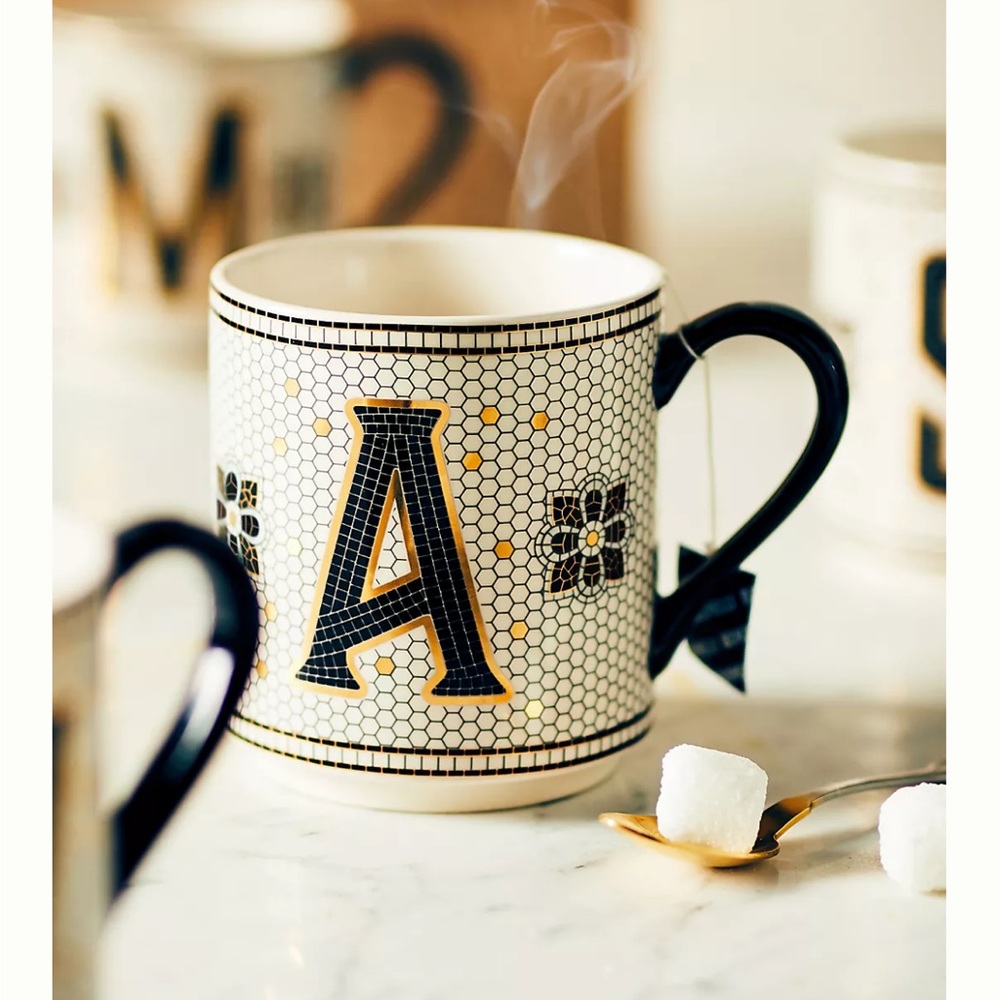 Anthropologie “A” Monogrammed Mug